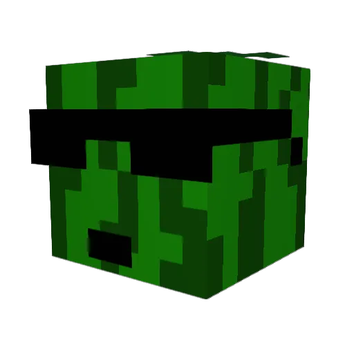MainMelonMan Minecraft avatar head, 3D render
