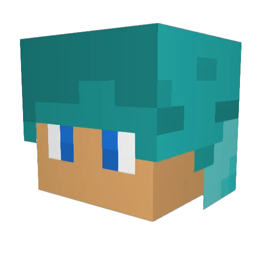 Main_TJ Minecraft avatar head, 3D render
