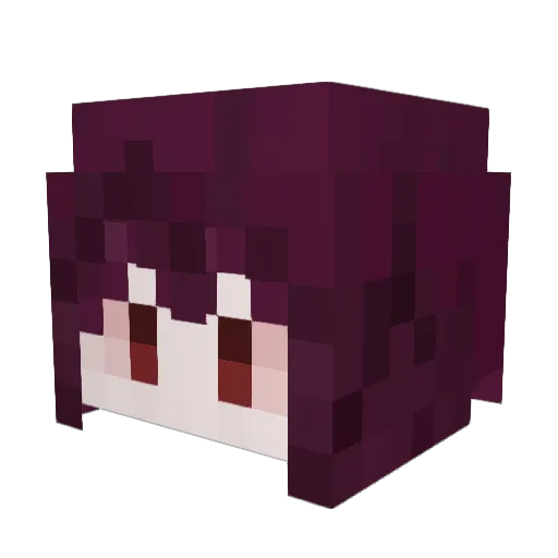 Mainogura Minecraft avatar head, 3D render