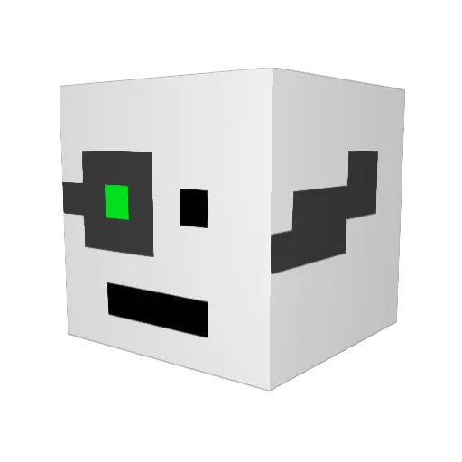 Maintained Minecraft avatar head, 3D render