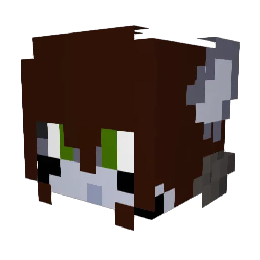 Mairuteirusu Minecraft avatar head, 3D render