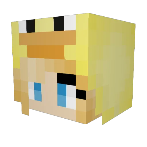 Maisee_ Minecraft avatar head, 3D render