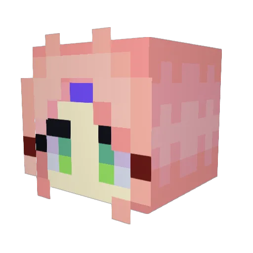 Maisukeee Minecraft avatar head, 3D render