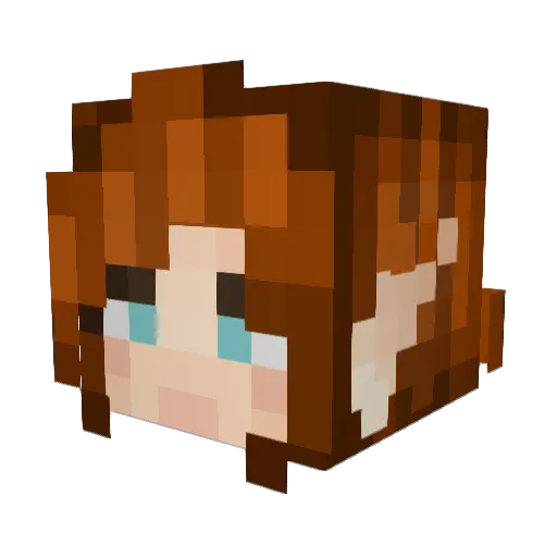 Maitime Minecraft avatar head, 3D render