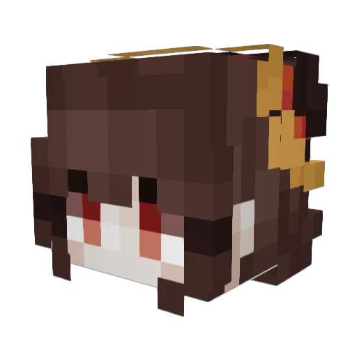 Maj_tellraw Minecraft avatar head, 3D render
