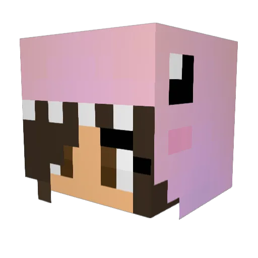 Maja_W Minecraft avatar head, 3D render