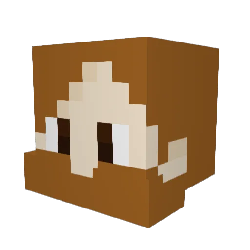 Majawat Minecraft avatar head, 3D render