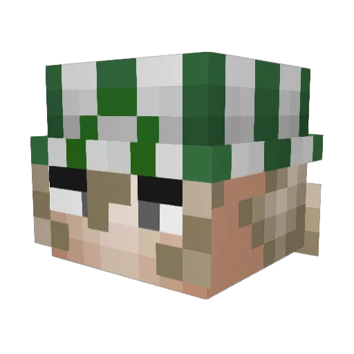 Majekko Minecraft avatar head, 3D render