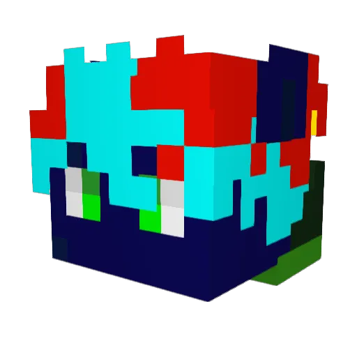 MajentaSilver95 Minecraft avatar head, 3D render
