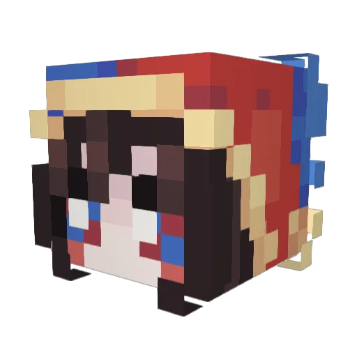 Majevw Minecraft avatar head, 3D render
