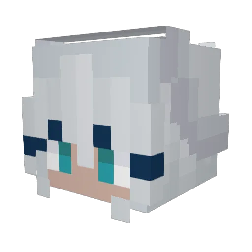 Maji_Yuuki Minecraft avatar head, 3D render