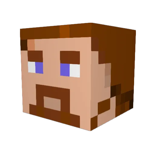 Majilikin Minecraft avatar head, 3D render
