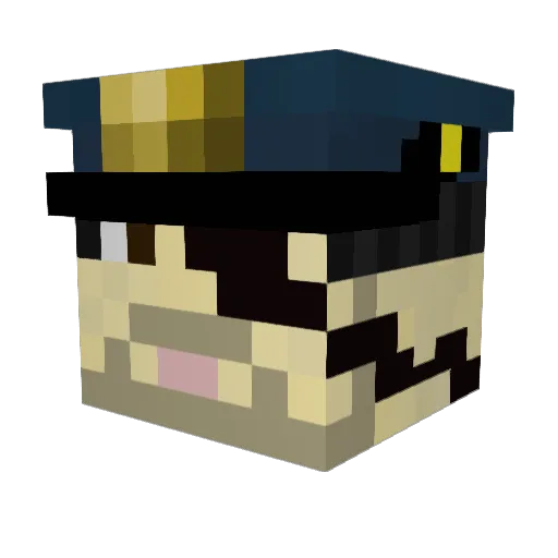 Majima_Cop Minecraft avatar head, 3D render