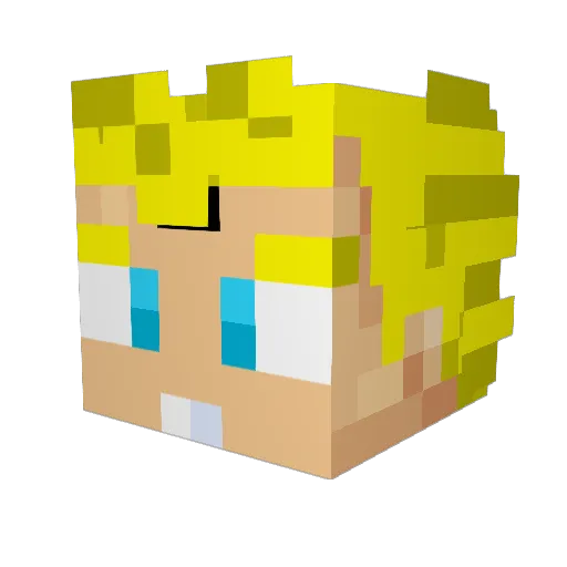 Majin_Vegeta Minecraft avatar head, 3D render