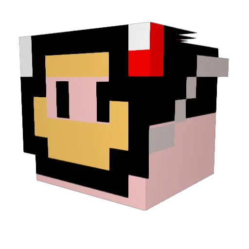 Majinsniper Minecraft avatar head, 3D render