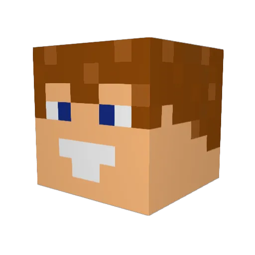 Majlanosek Minecraft avatar head, 3D render