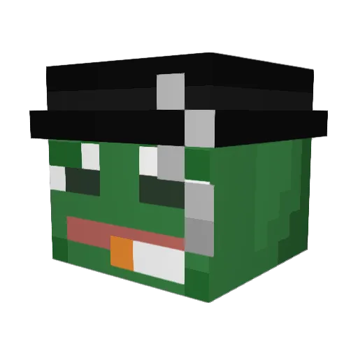 Majmunchina Minecraft avatar head, 3D render