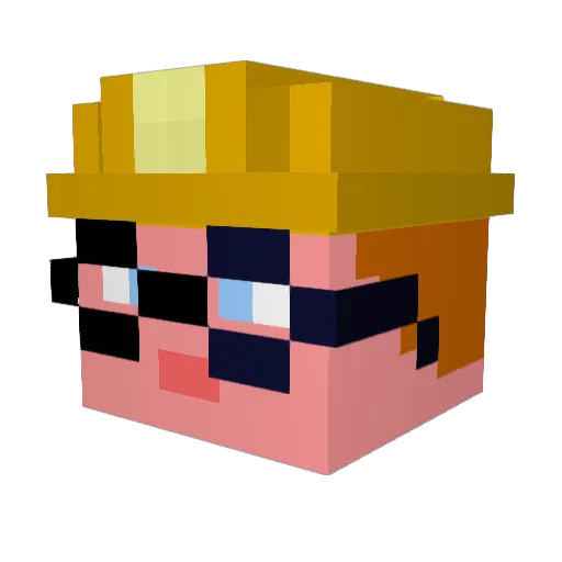 Majnao Minecraft avatar head, 3D render