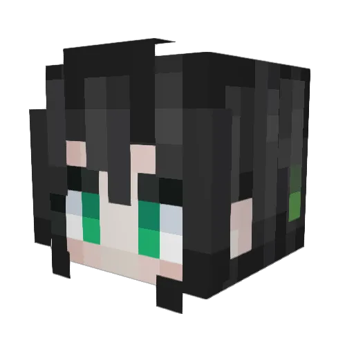 MajoEmma Minecraft avatar head, 3D render