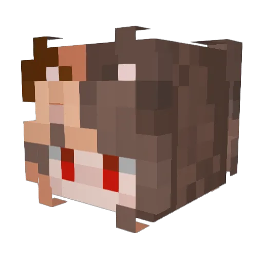 MajoYaba Minecraft avatar head, 3D render