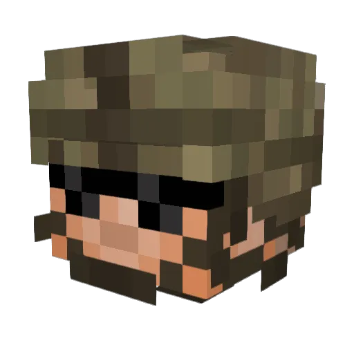 MajorBurrito Minecraft avatar head, 3D render