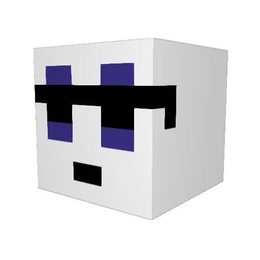 Major_me Minecraft avatar head, 3D render