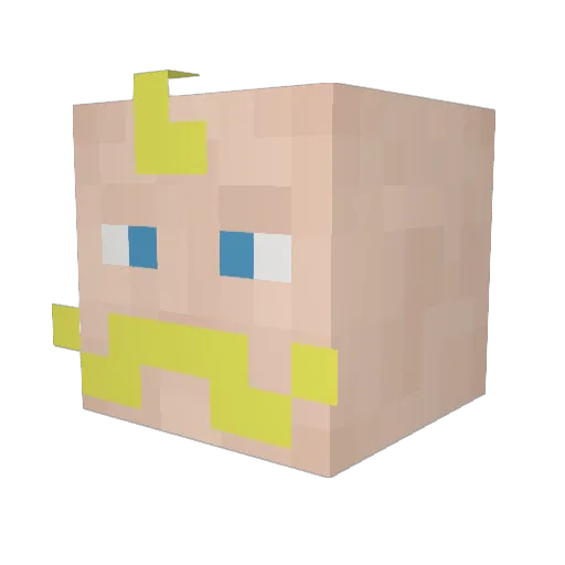 Majorclean Minecraft avatar head, 3D render