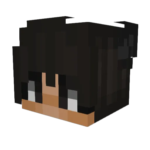 Majored Minecraft avatar head, 3D render
