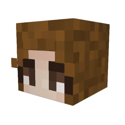 Majorita Minecraft avatar head, 3D render