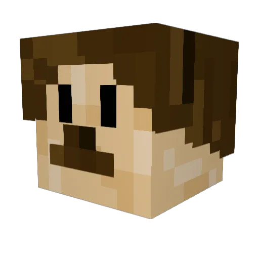 MajorityMan Minecraft avatar head, 3D render