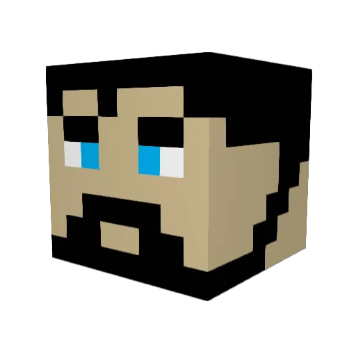 Majotiger Minecraft avatar head, 3D render