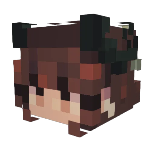 Majourk Minecraft avatar head, 3D render