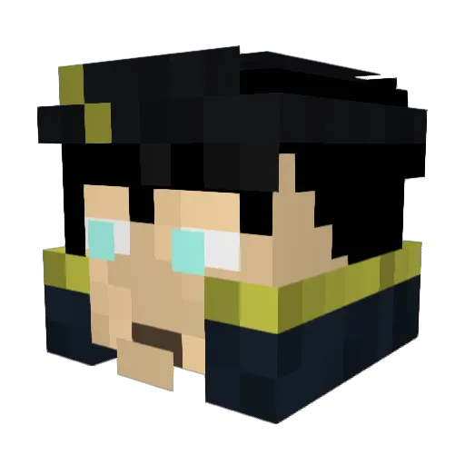 Majtur Minecraft avatar head, 3D render