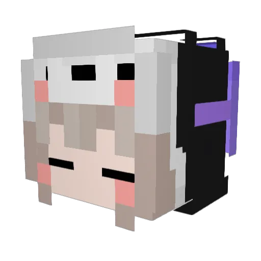 Majula_ Minecraft avatar head, 3D render