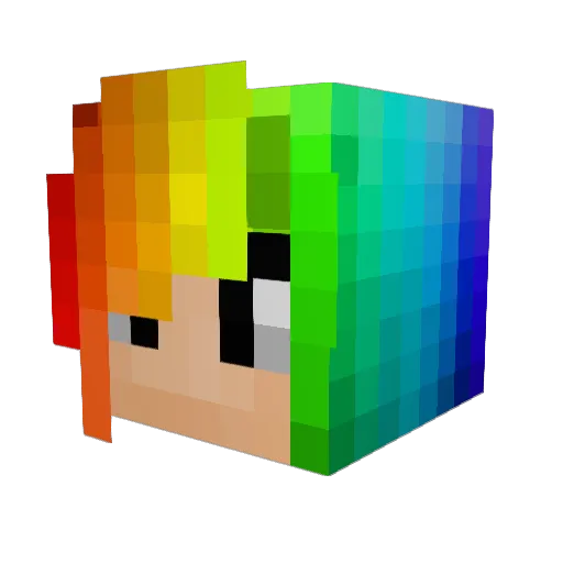 Majurami Minecraft avatar head, 3D render