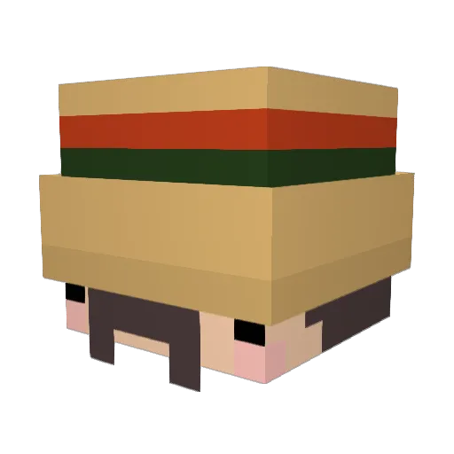 Majuuw Minecraft avatar head, 3D render