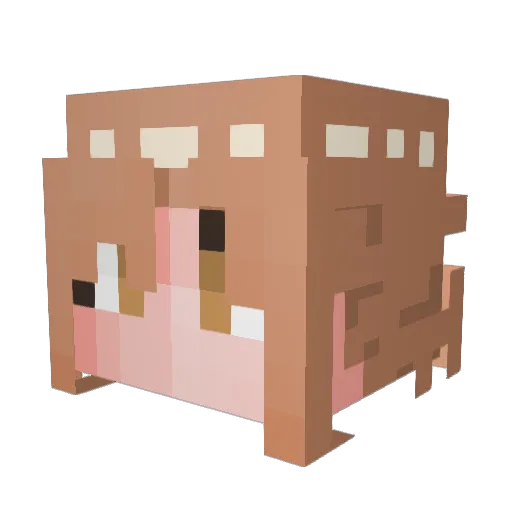 MakBu_ Minecraft avatar head, 3D render