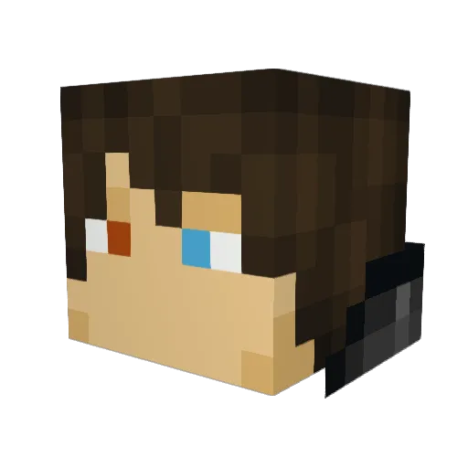 MakGrog Minecraft avatar head, 3D render
