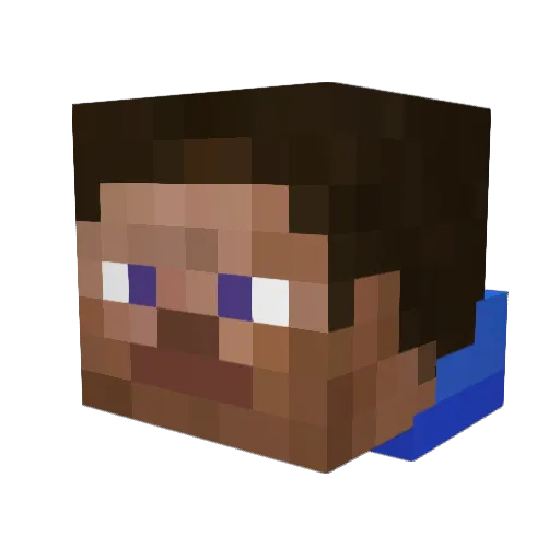MakMax Minecraft avatar head, 3D render