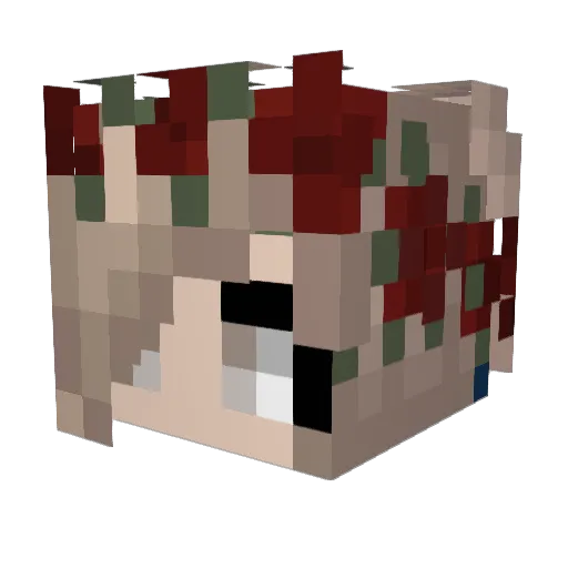 MakTheHen Minecraft avatar head, 3D render