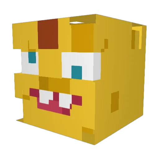Makaios Minecraft avatar head, 3D render
