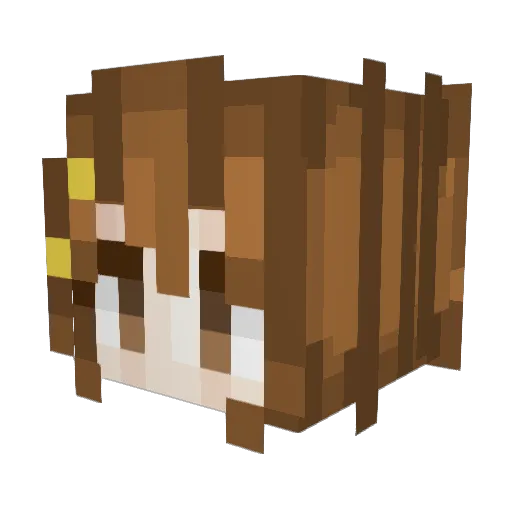 Makakinodia Minecraft avatar head, 3D render
