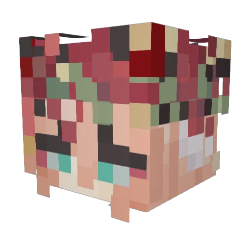 Makariel Minecraft avatar head, 3D render