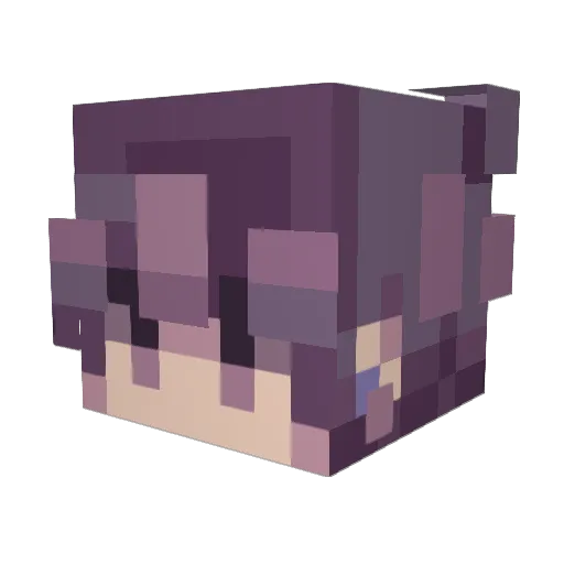 Makcoto Minecraft avatar head, 3D render