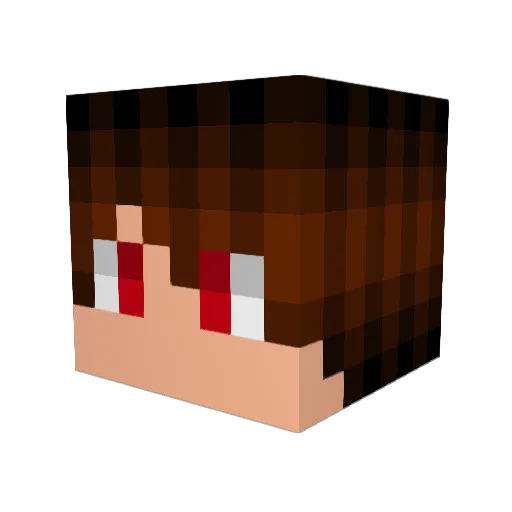 MakeHistory027 Minecraft avatar head, 3D render