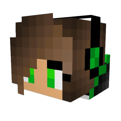 MakeMyDayPunk Minecraft avatar head, 3D render