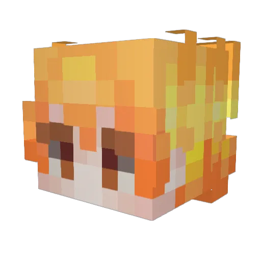MakeitWhite Minecraft avatar head, 3D render