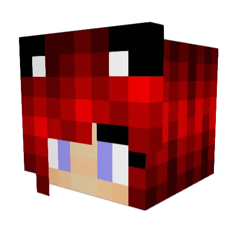 MakerEva Minecraft avatar head, 3D render