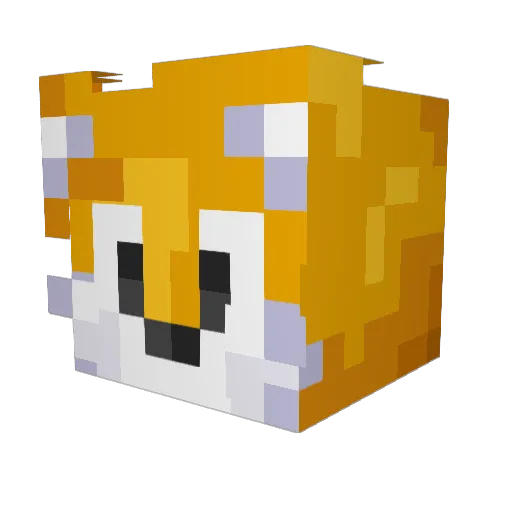 Makershy Minecraft avatar head, 3D render