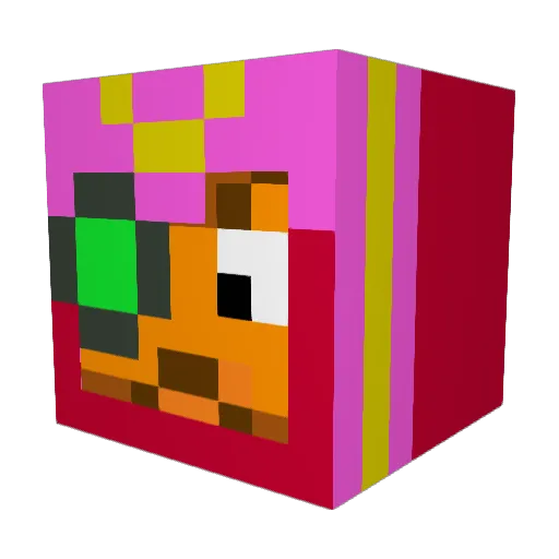 Makhnov Minecraft avatar head, 3D render